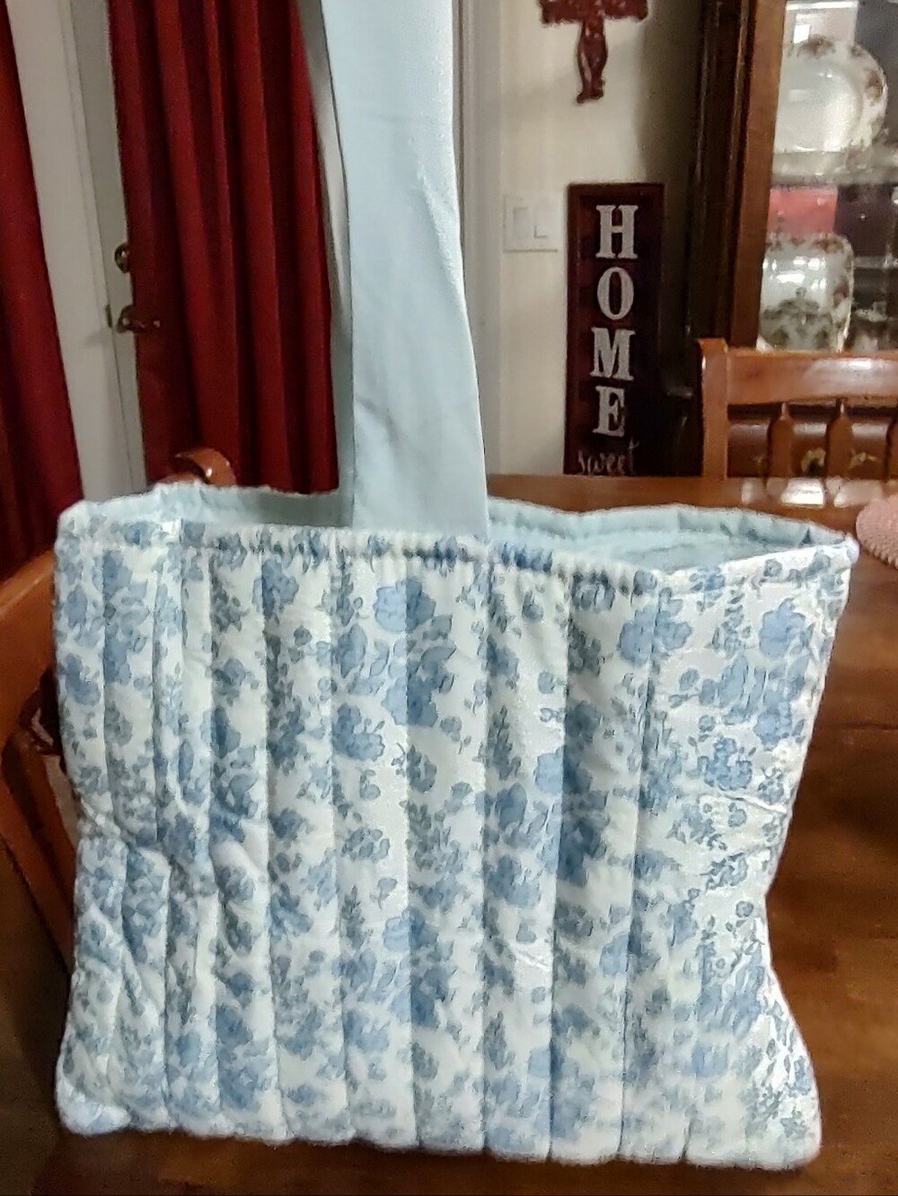 Quilted Floral Tote Bag And Case
